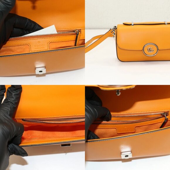 Gucci Petite GG Mini Shoulder Bag Orange Leather 739722 AABSG 7603 - Picture 16 of 16